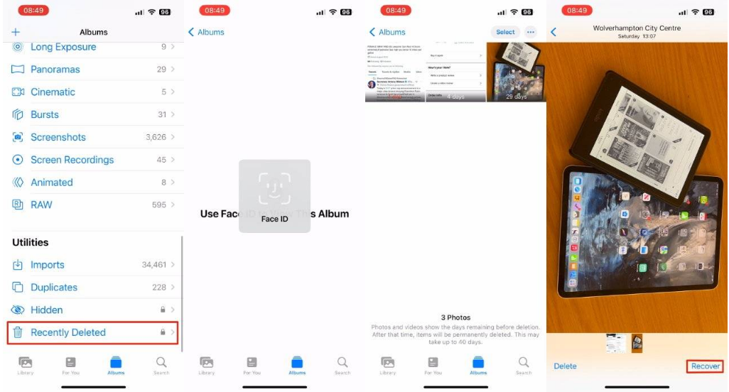 新建苹果14维修分享 iPhone14 上恢复已删除的照片 